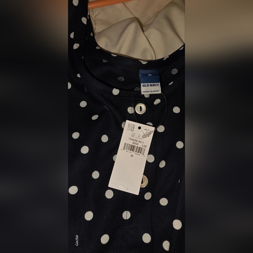 Old Navy Navy Blue Polka Dot Sleevless Dress